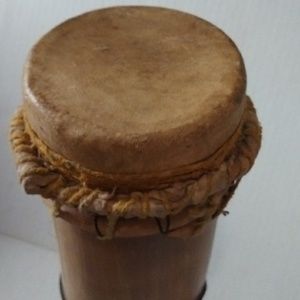 Vintage hand made drum musical instruments bamboo